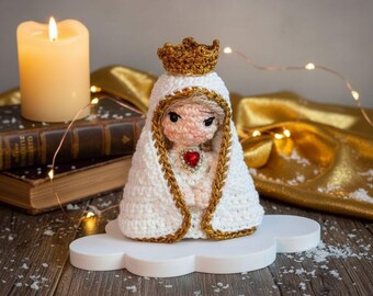 Our Lady Mini Doll crochet pattern, Nativity, 11cm Doll Tutorial, Cute Christmas Doll, Home Decor PDF For Download