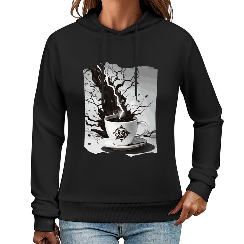 Strong Coffee Hoodie for Women Black