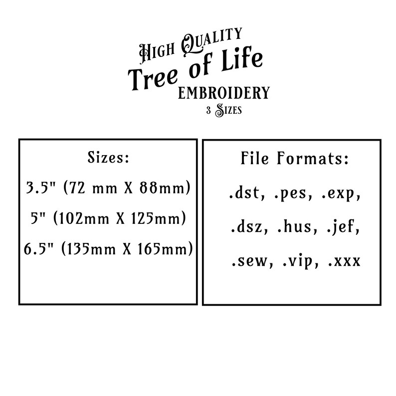 Tree of Life Machine Embroidery Design. 3 Different Sizes and 9 ...