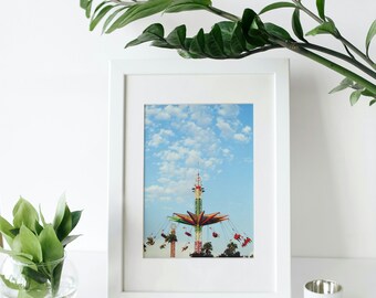 Dreamy Daytime Carnival Skies, Photograph by V. Chen | Fine Photography Print || Wanderlust, Colorful, Childhood, Magical, Fluffy Clouds