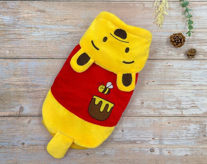 Winnie The Pooh Dog Costume Plush Jacket | Dog Hoodie | Dog Fleece Jacket | Pet Shirt Tops | Puppy Cat | Gift | Halloween | Holiday