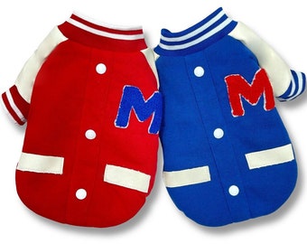 Dog Baseball Padded Jacket | Dog Sweater | Cute Dog Clothing | Dog Tops | Pet Shirt | Puppy Cat | Winter | Holiday | Halloween | Gift