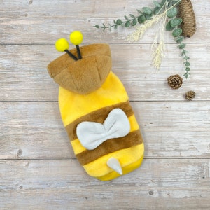 Bee Dog Costume Plush Jacket | Dog Hoodie | Cute Dog Clothing | Dog Fleece Jacket | Pet Shirt Tops | Puppy Cat | Halloween | Holiday