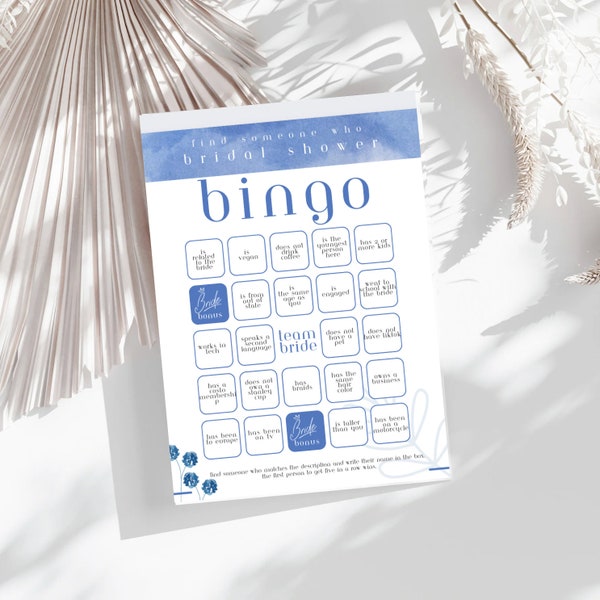 Something Blue Bridal Shower Mingle Bingo Digital Download - Fun Icebreaker Game for Guests!