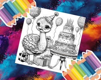 Fête d'anniversaire de bébés bêtes : une aventure de coloriage festive