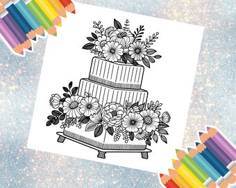 Gâteaux du jardin enchanté : une aventure de coloriage en fleurs