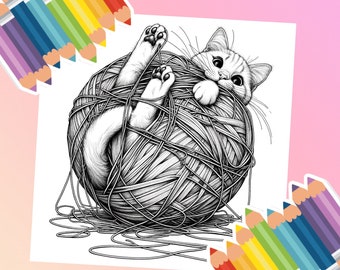 Collection de coloriages Whiskered Wonders : des chats et leurs câpres
