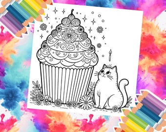 Moustaches fantaisistes et gourmandises sucrées : un voyage à colorier