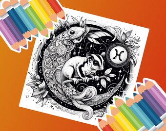 Chuchotements du zodiaque : planeurs en sucre dans la collection de coloriage de danse cosmique