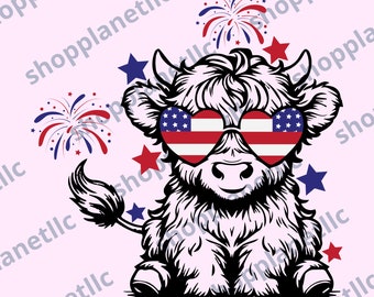 American Cow png, America png, 4th of july svg, Independence Day png, Funny 4th of July svg, Western Sublimation Design