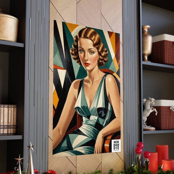 Tamara de Lempicka Inspired Art Deco Woman Matte Vertical Posters