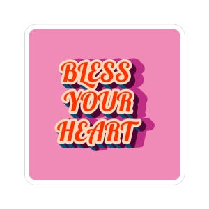 Bless Your Heart Kiss-Cut Aufkleber - Bunte Vinyl-Aufkleber für Laptops, Journals, Wasserflaschen, Geschenke