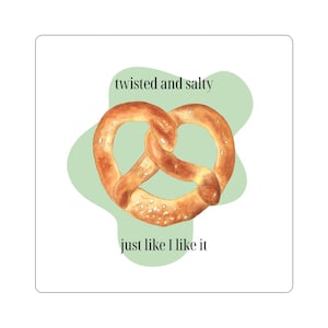 Twisted & Salty Pretzel Kiss-Cut Stickers | Fun Snack Decor, Perfect for Foodies, Laptop, Water Bottle, Party Favors, Gift