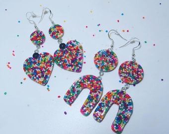 Rainbow Sprinkle Earrings: Fun Party Jewelry
