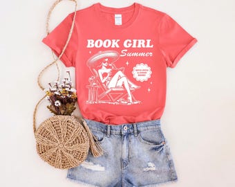 Book Girl Summer Shirt, Book Girl Shirt, Summer Shirt, Beach Shirt, Book Lover Shirt, Bookish Girl Summer, Bookish Gift, Book Girl Gift