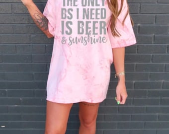 The Only BS I Need is Beer and Sunshine T-shirt, Summer Shirt, Funny Summer Shirt, Summer Nights Shirt, Beer and Sunshine Shirt