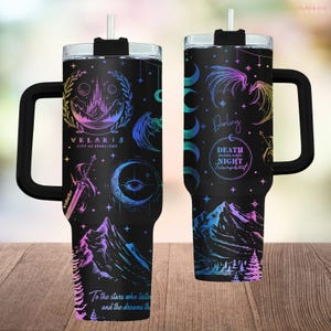 Vaso grabado de la ciudad de Velaris, vaso Acotar, vaso Night Court Drinkware, vaso Throne of Glass de 40 oz, vaso City of Starlight