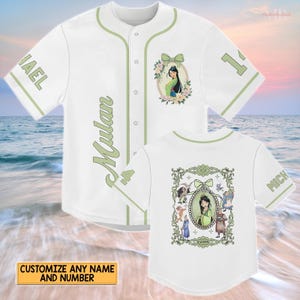 Custom Mulan Princess Baseball Jersey, Disney Princess Jersey Shirt, Mulan Shirt, Disneyland Family Matching Baseball Shirt