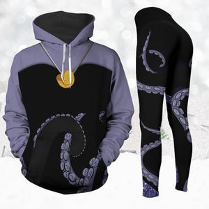 Ursula kostuum hoodie, de kleine zeemeermin 3D hoodie, Ursula kerst hoodie, Disney schurken cosplay hoodie, Disney vrouwen leggings