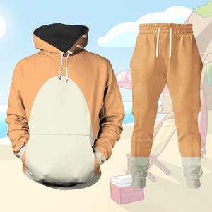 Chilli Cosplay Adult Hoodie, Chilli Dog Joggers Pants, Chilli Costume Hoodie, Red Dog Cartoon Aesthetic Hoodie, Chilli Streetwear Joggers