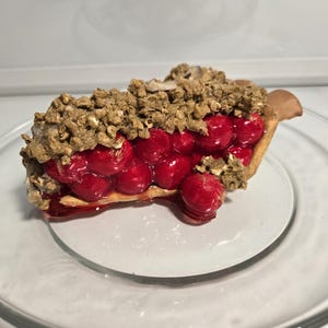 Fake/Faux Slice of Cherry Crumble Pie