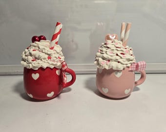 Miniature Valentine's Day Mugs, Mini Valentine's Day Mugs, Valentine's Day Decor, Tiered Tray