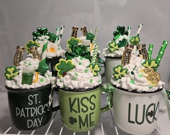 Miniature St. Patrick's Day Mugs, Tiered Tray