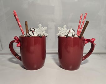 Fake/Faux HOT Cocoa Mug, Full-Sized Mug, Christmas Mug, Christmas Decor