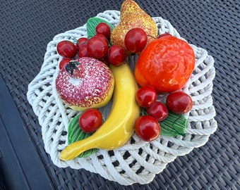 Vintage Ceramic Fruit Bowl by BASSANO Made in Italy