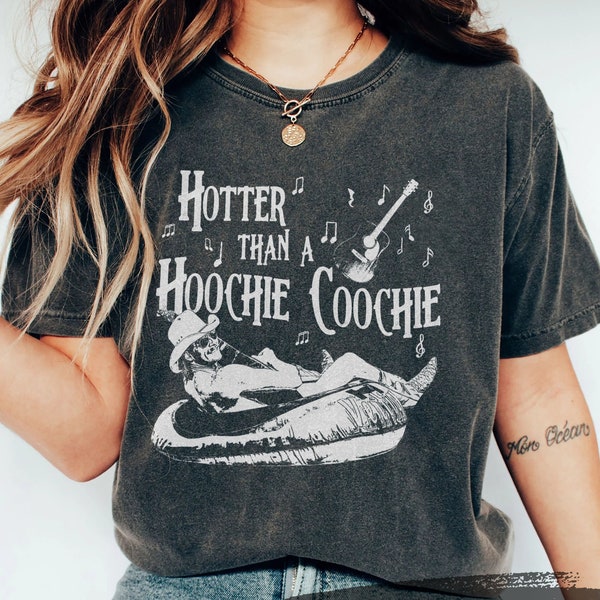 Vintage Hotter Than A Hoochie Coochie Shirt, Alan Jackson Comfort Colors shirt,Women Country Music Shirt,90s Country Music Trendy Summer Tee