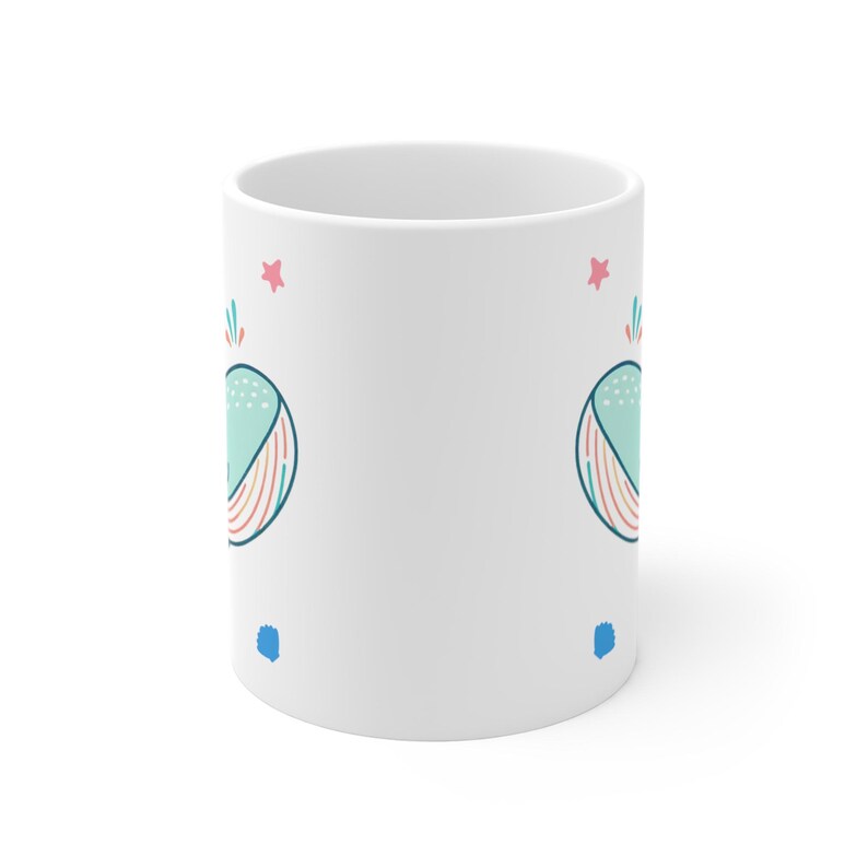 Cute Whale Marine Mug Best Aquatic Animal Day Mammals Coffee Cup Best Birthday Gift for Ocean Lovers Enthusiasts Whale Ceramic Mug 11oz image 6