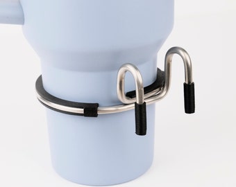 Shopping Cart Cup Holder with Liner | Stainless Steel Cart Drink Holder