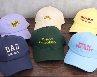 Personalized Text Hat, Custom Logo Embroidered Hat, Vintage Baseball Caps Bachelorette Party Gifts Unisex Baseball Hat New Mom And Dad Gifts