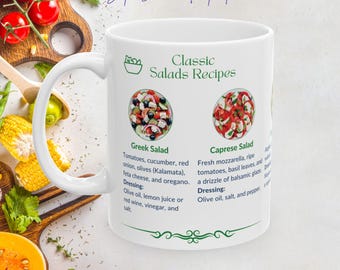 Classic Salad Recipe Mug: Kitchen Gift for Foodies