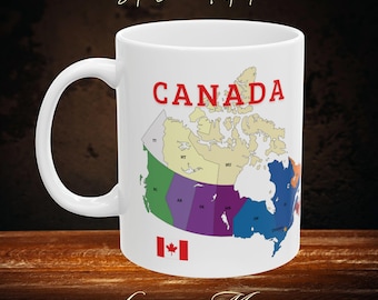Canada Map Mug: Provinces & Territories, Citizenship Test Study Tool