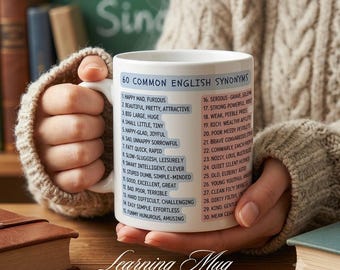 English Synonyms Learning Mug: Vocabulary Builder Gift