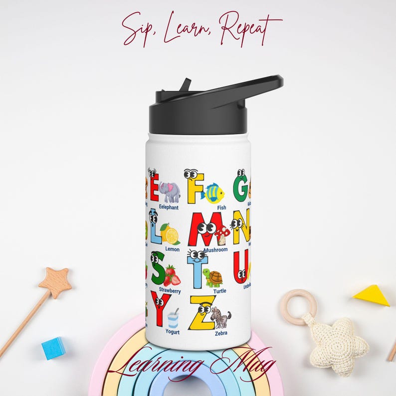 ABC Learning Water Bottle for Kids, Preschool Learning, Back to School ...