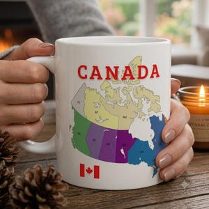 Canada Map Mug: Provinces & Territories, Citizenship Test Study Tool