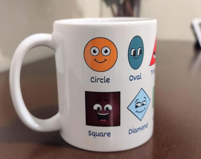 Shapes Learning Ceramic Mug: Preschool Education Gift
