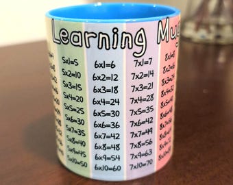 Multiplication Table Learning Mug, Math Teacher Gift, 11oz