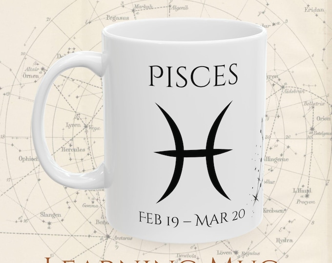Pisces Zodiac Mug: Astrology Coffee Cup with Constellation