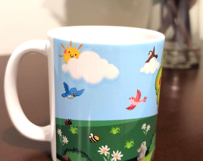 Counting Mug for Kids: Early Learning with Bunnies & Trees