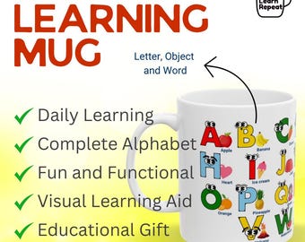 ABC Learning Ceramic Mug: Educational Gift for Kids