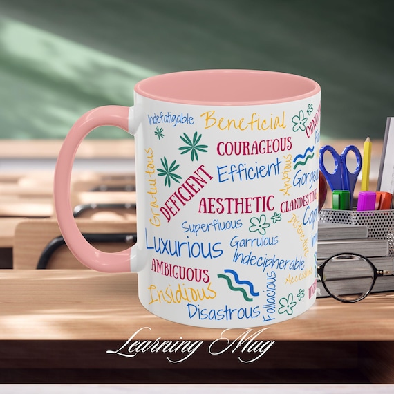 English Adjectives Learning Coffee Mug: Grammar Study Tool - Etsy