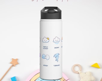 Weather Learning Water Bottle for Kids: Stainless Steel