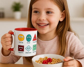 Shapes Learning Ceramic Mug: Toddler Educational Gift