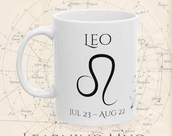 Leo Zodiac Mug: Astrology Constellation Cup, Birthday Gift