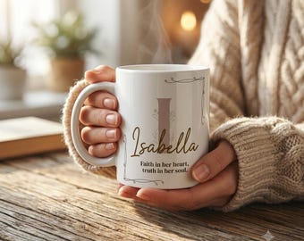 Isabella Name Mug, Faith Heart Truth Soul, Inspirational Coffee Cup