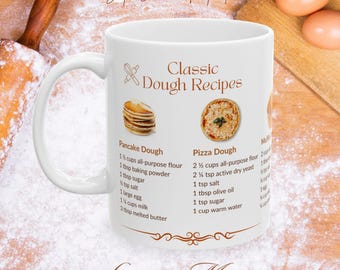 Classic Dough Recipes Ceramic Mug - Baking Enthusiast Gift
