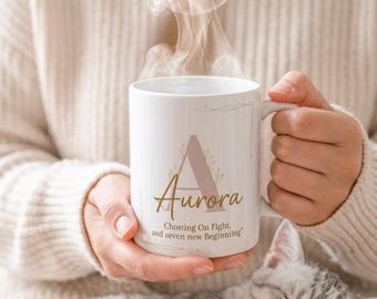 Aurora Name Mug: Chasing the Light and Every New Beginning, Inspirational Name Meaning Coffee Cup